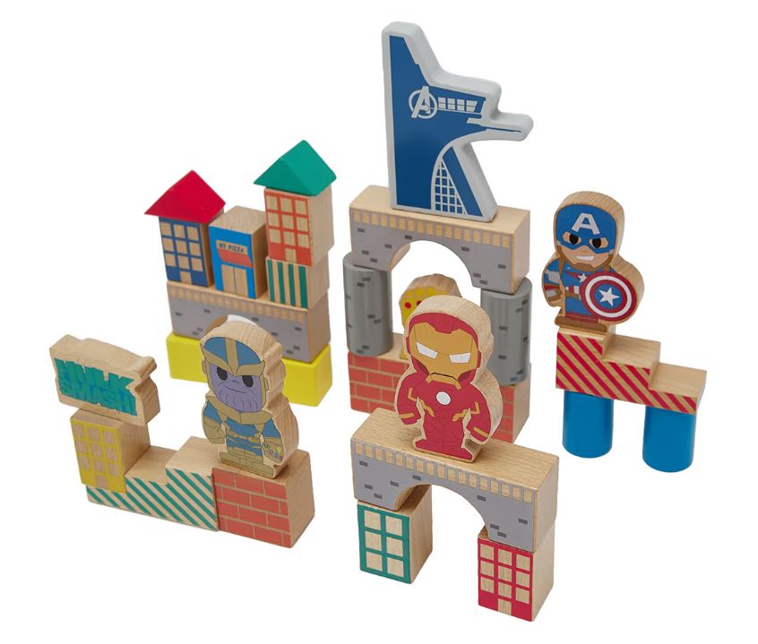 29 Piece Marvel Wooden Toys Avengers Blocks Set